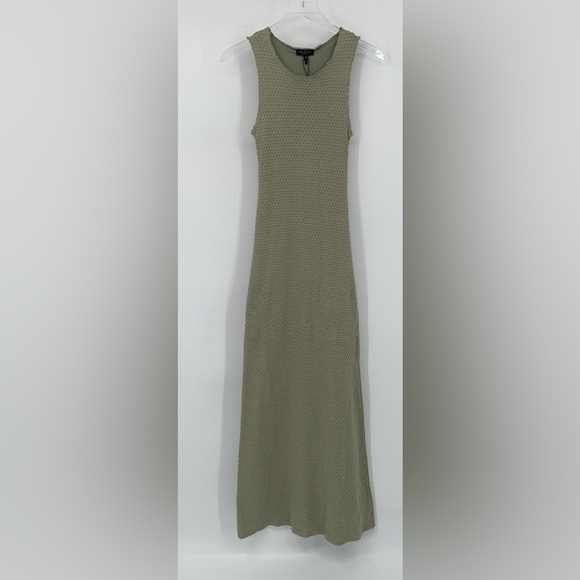 Rag & Bone Carine crochet tank dress moss green maxi long shift raw edge new XS - Picture 2 of 5